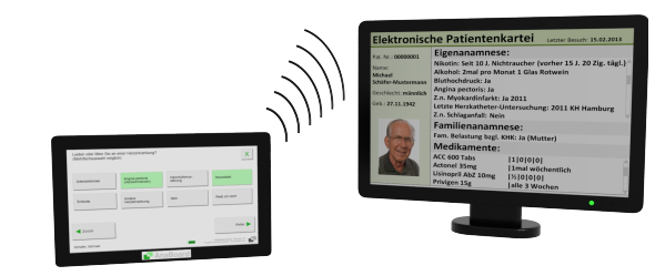 Automatisierte Übertragung der papierlosen Anamnese in die Patientenakte